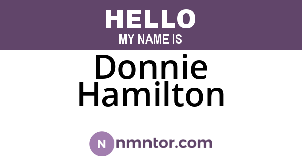 Donnie Hamilton