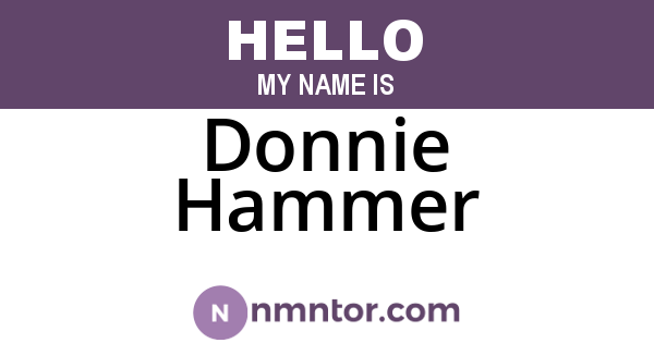 Donnie Hammer