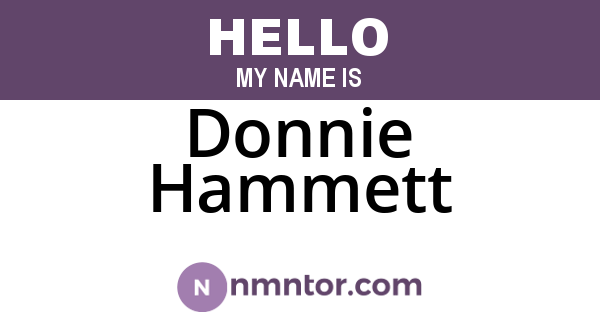 Donnie Hammett