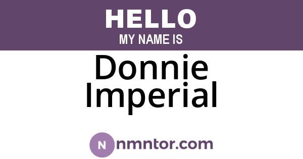 Donnie Imperial