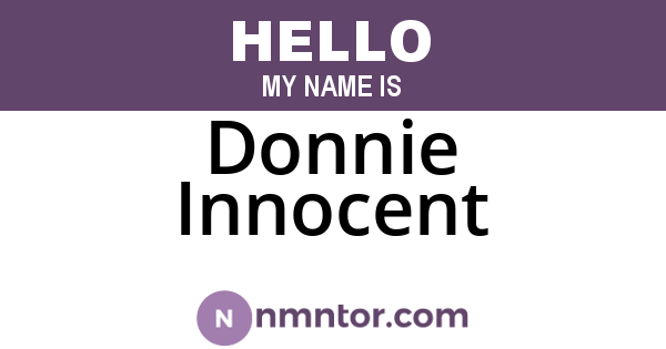 Donnie Innocent