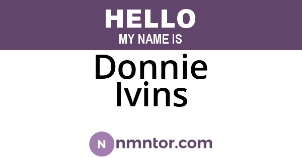 Donnie Ivins