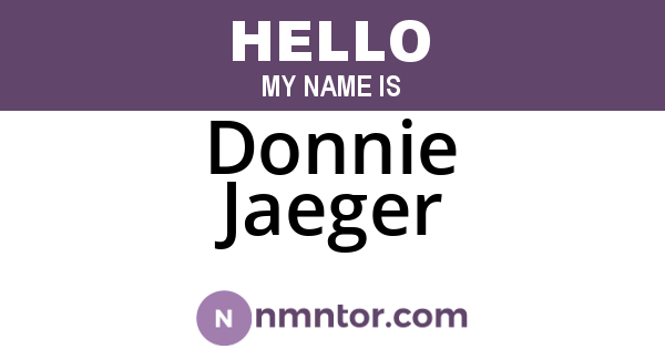 Donnie Jaeger