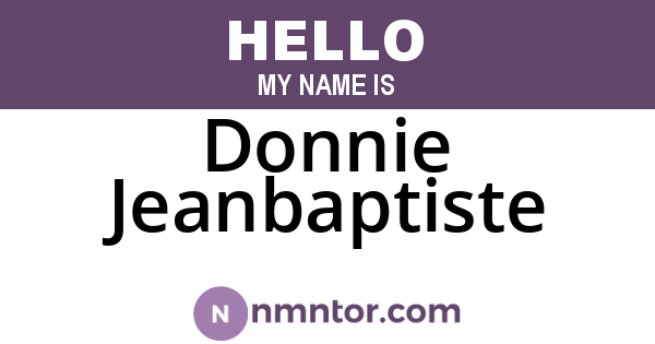 Donnie Jeanbaptiste