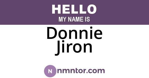 Donnie Jiron
