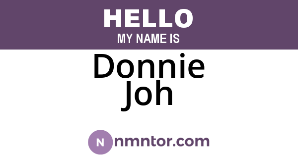 Donnie Joh
