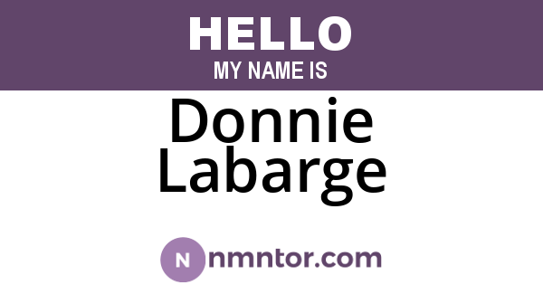 Donnie Labarge