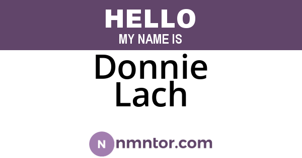 Donnie Lach