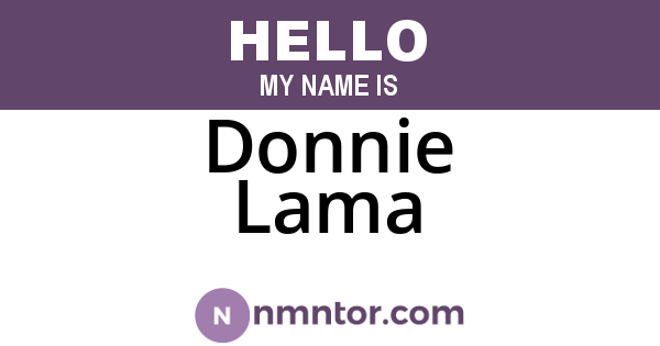 Donnie Lama