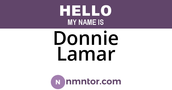 Donnie Lamar