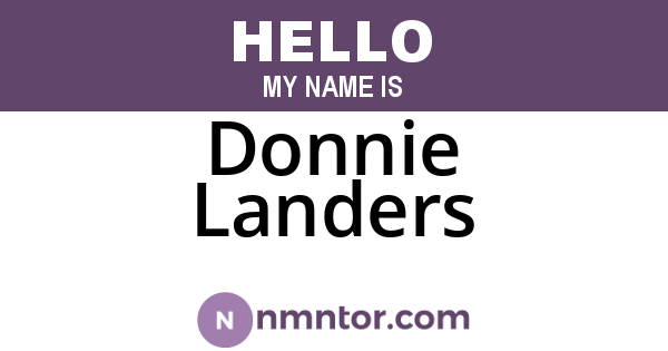 Donnie Landers