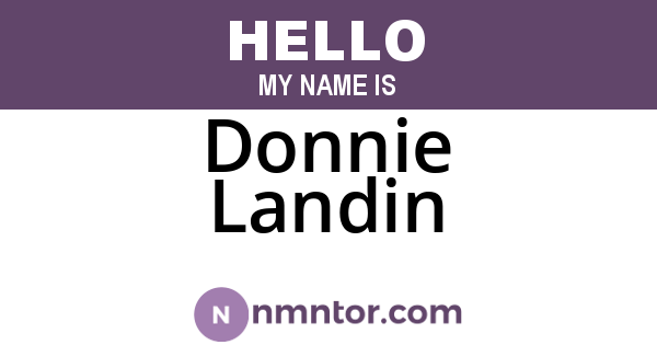Donnie Landin