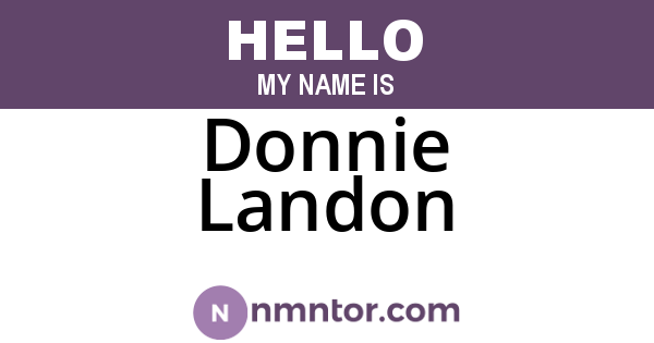 Donnie Landon