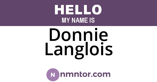 Donnie Langlois