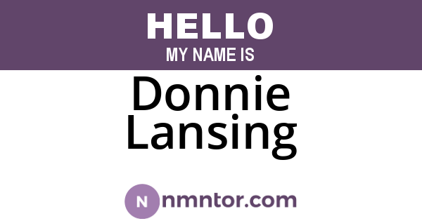 Donnie Lansing