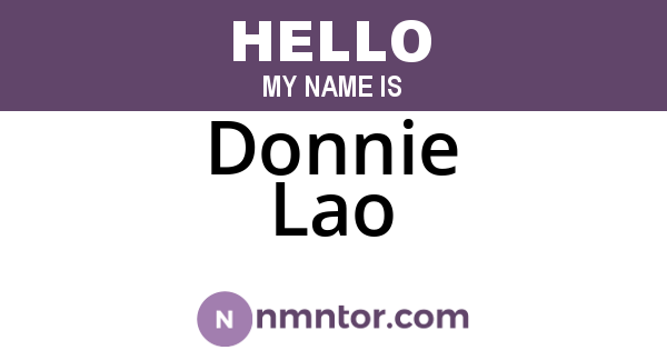 Donnie Lao