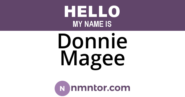 Donnie Magee
