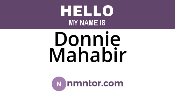 Donnie Mahabir