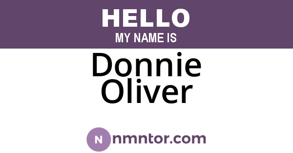 Donnie Oliver