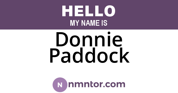 Donnie Paddock