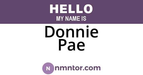Donnie Pae