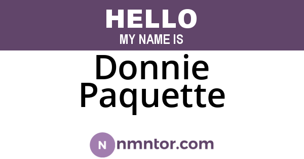 Donnie Paquette