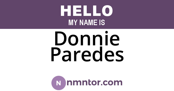 Donnie Paredes