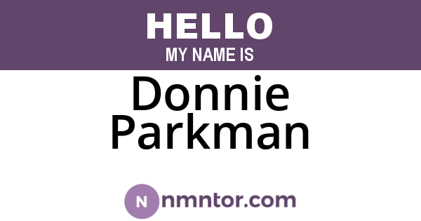 Donnie Parkman