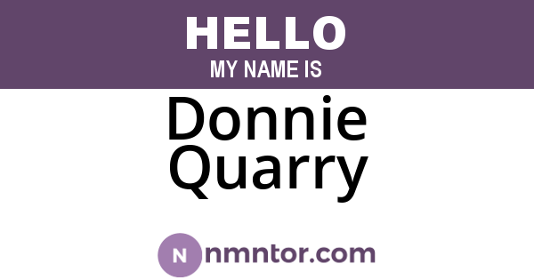 Donnie Quarry