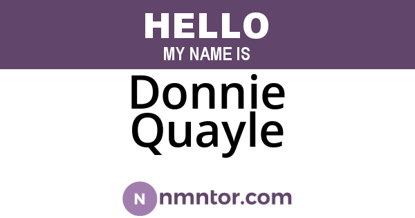 Donnie Quayle