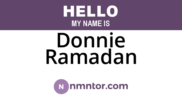 Donnie Ramadan