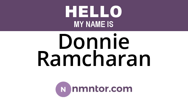 Donnie Ramcharan