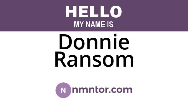Donnie Ransom
