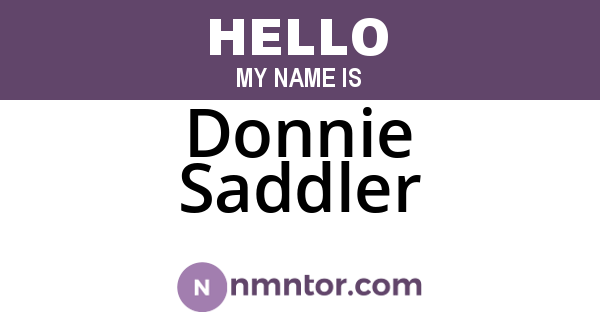 Donnie Saddler