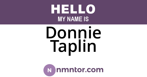 Donnie Taplin