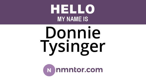 Donnie Tysinger
