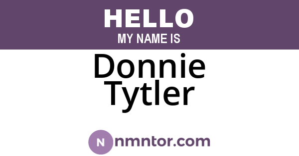 Donnie Tytler