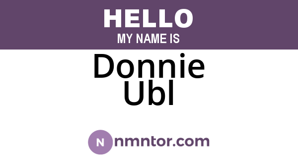 Donnie Ubl