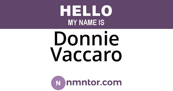 Donnie Vaccaro