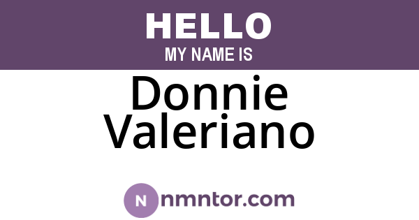 Donnie Valeriano