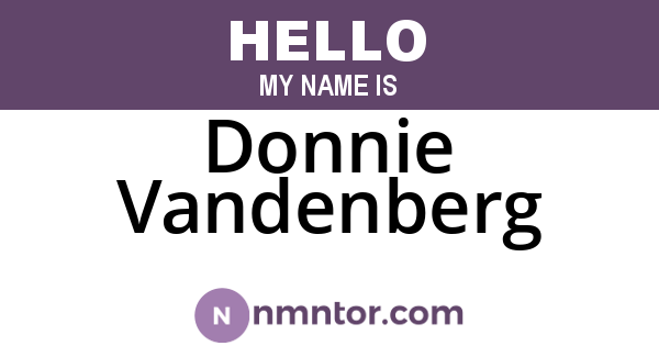 Donnie Vandenberg