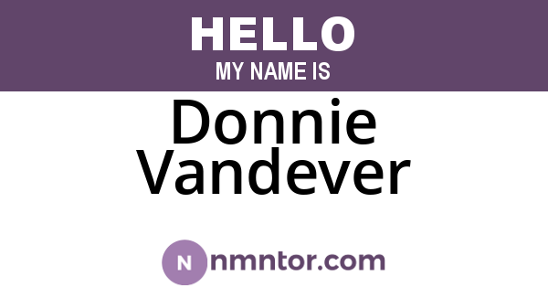 Donnie Vandever