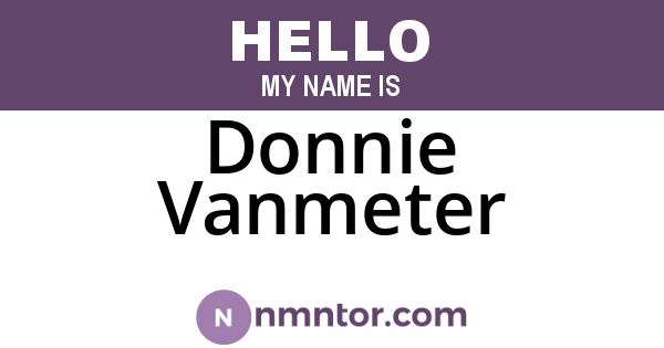 Donnie Vanmeter