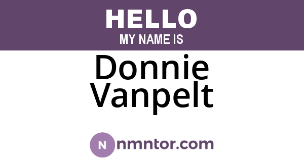 Donnie Vanpelt