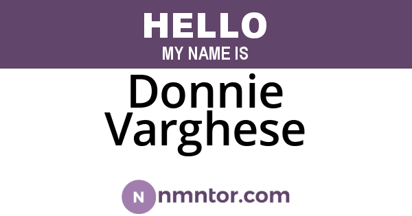 Donnie Varghese