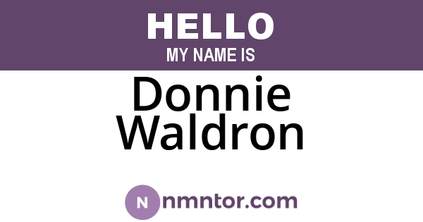 Donnie Waldron