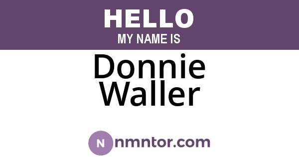 Donnie Waller