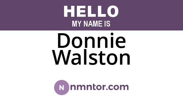 Donnie Walston
