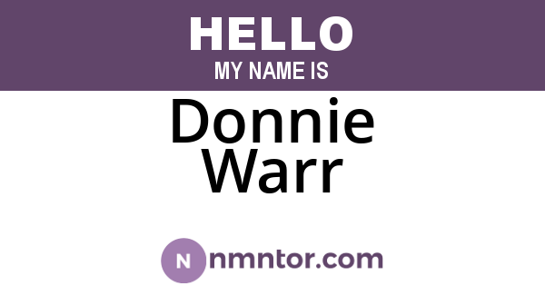 Donnie Warr