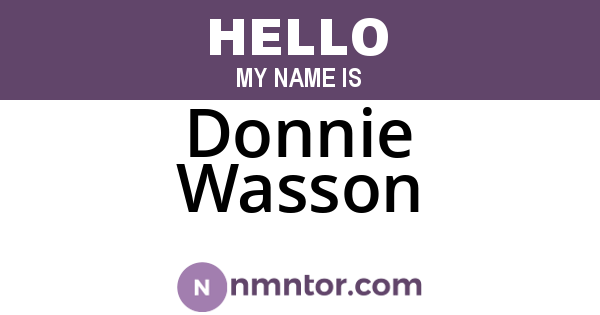 Donnie Wasson